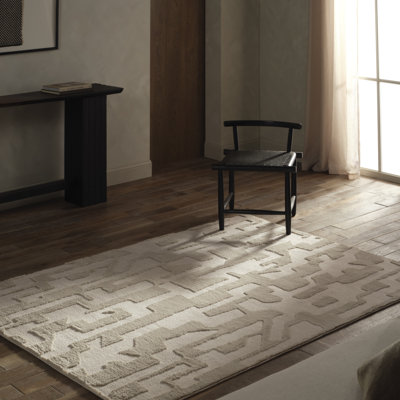 Tapis blanc à motif abstrait Cithlali