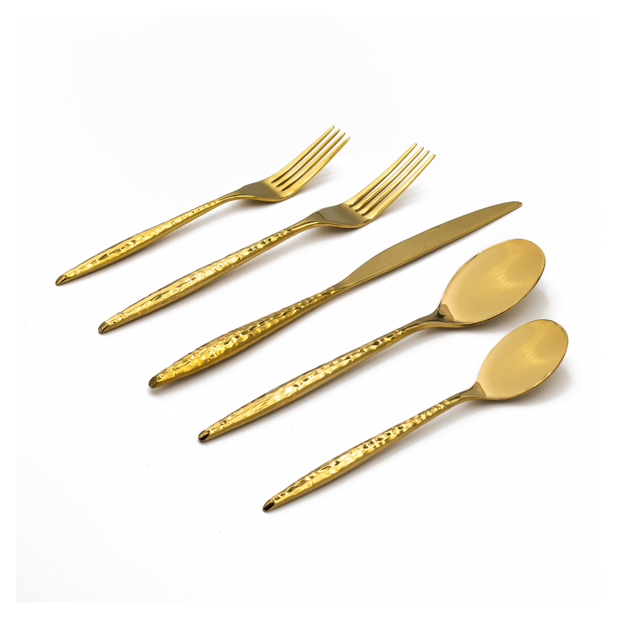 Avellino 20 Piece 18/10 Stainless Steel Flatware Set, Service for 4, Shiny Gold