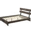 Grand lit contemporain contemporain de style plateforme avec finition brune, base de lit à profil bas, bois, conception sans sommier, pour la chambre à coucher-1457516042