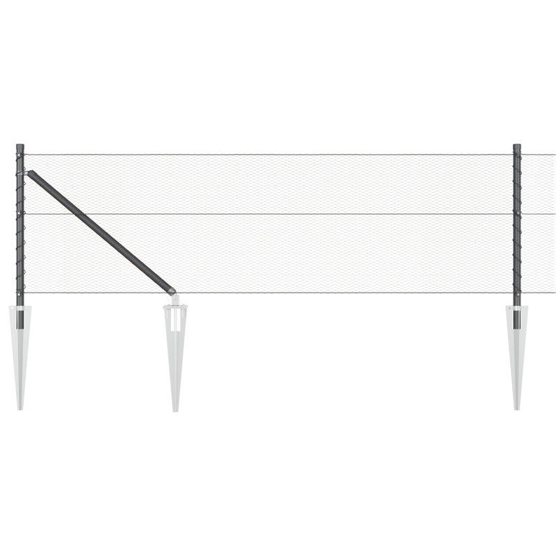 Hexagon Fence Grey Steel, 60cm H x 2500cm W