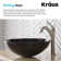 Glass Circular Vessel Bathroom Sink with Faucet
