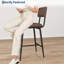 Upholstered Counter Stool with Metal Frame-1619497213