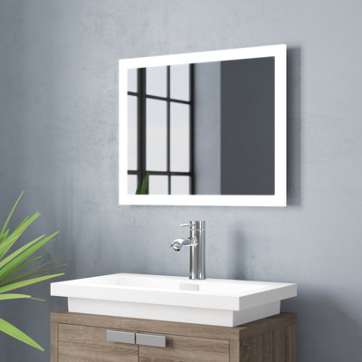 Quillen Modern Contemporary LED Lighted Bathroom Vanity Mirror