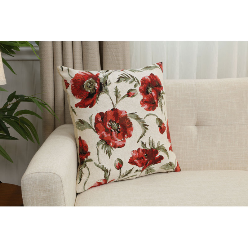 Coquelicots European Cushion Covers, Cream