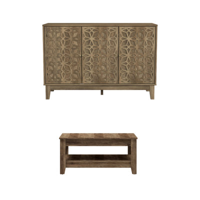 Weddel Basilico 2 Piece Modern Sideboard And Coffee Table Living Room Set