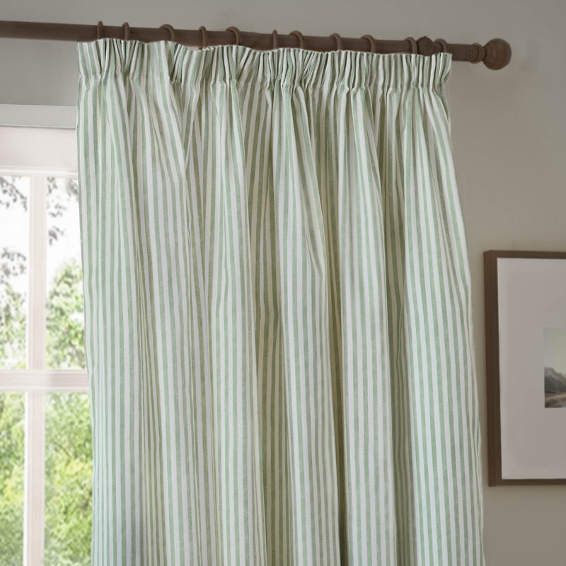 Hebden 100% Cotton Blackout Curtain Panel Pair, 229cm Width x 183cm Drop, Light Green