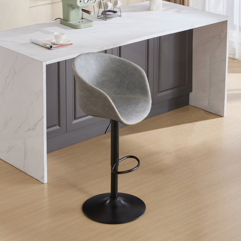 Adjustable Swivel Bar Stools, Gray