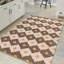 Tapis géométrique en coton tissé à plat à la main Bonnie-Mae en brun / noir-872566210