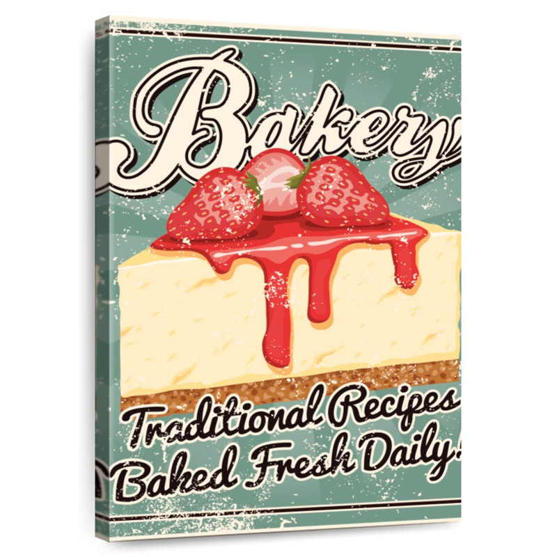 Plaque murale Kema Strawberry Cheesecake Bakery, H 45 po x l 30 po