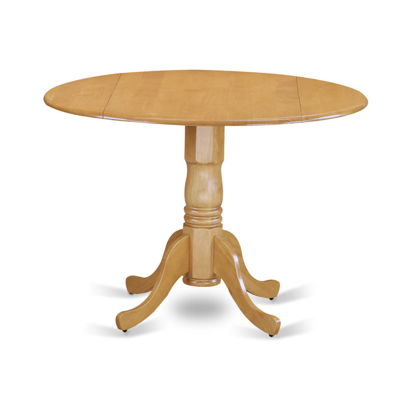 5 Piece Dining Set Includes a Round Dining Room Table with Dropleaf and 4 Kitchen Chairs, Oak, 5 Pieces: Table, 4 Chairs, Oak