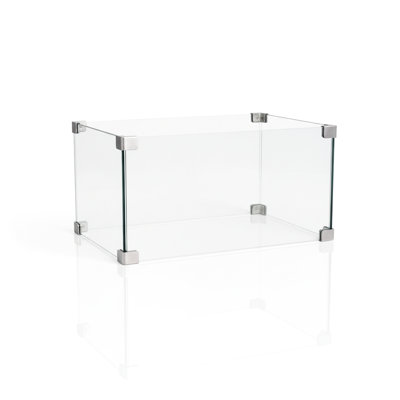 30" Square Transparent Glass Of Tempered Character For Fire Pit Burners, Wind - Proofing Trait Stable Flame, Sophisticated Style Design To Match Decor, Simple Install And , 17.92 Inches Deep, 4.06