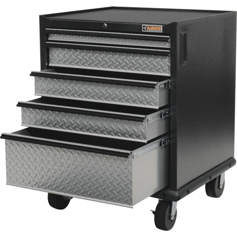 Premier Pre-Assembled Geardrawer, Hammered Granite/Silver Tread