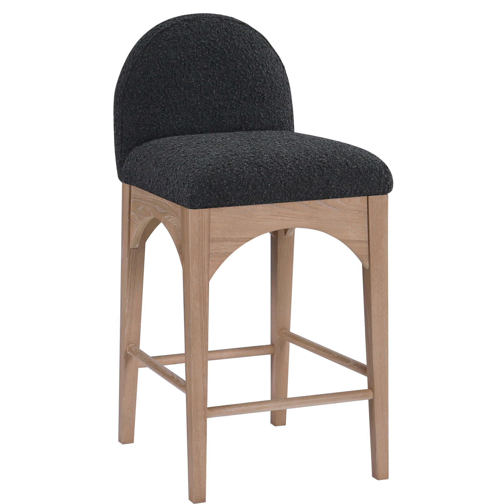 Beppo Counter Stool, Natural, Black Boucle