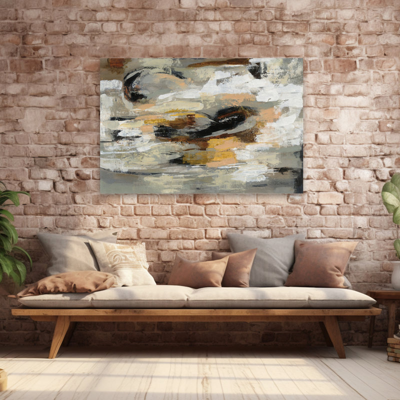 Abstrait neutre contemporain et traditionnel, H 60 po x l 40 po