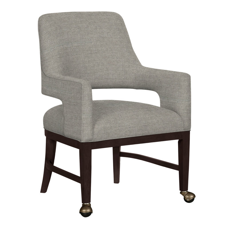 Chaise avec accoudoirs Josie Grande, Polyester 3152 Lin, Espresso