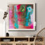 «Tropical Whimsy Arrangement», peinture sur toile encadrée