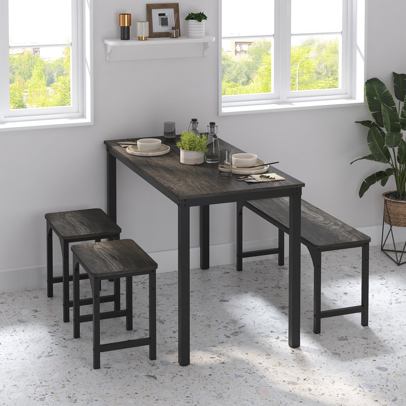 Ensemble repas pour 4 personnes Marielle, Gris, Noir