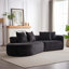 Canapé modulaire incurvé moderne en chenille avec 4 coussins décoratifs Boneless-449364453-449364451