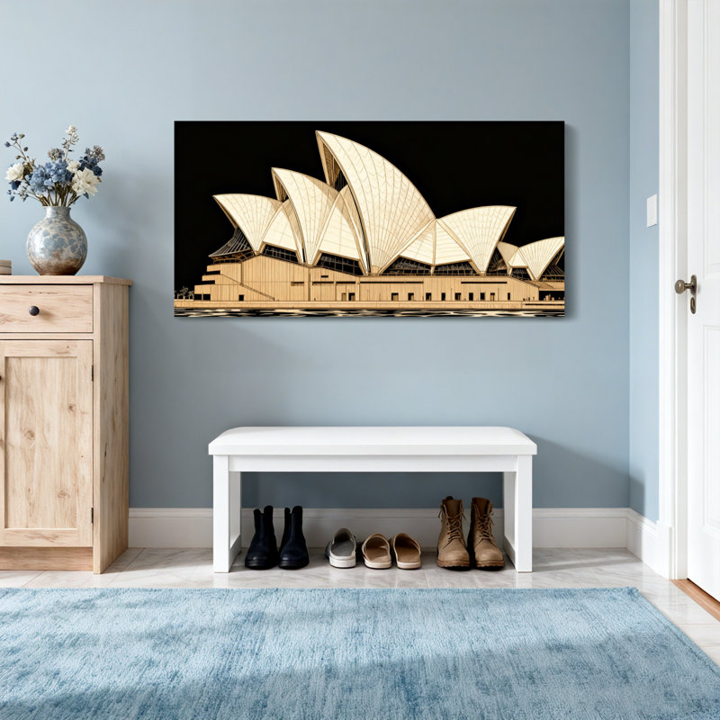 Paysage et nature, Opéra de Sydney, dessin artistique, H 16 po x l 32 po
