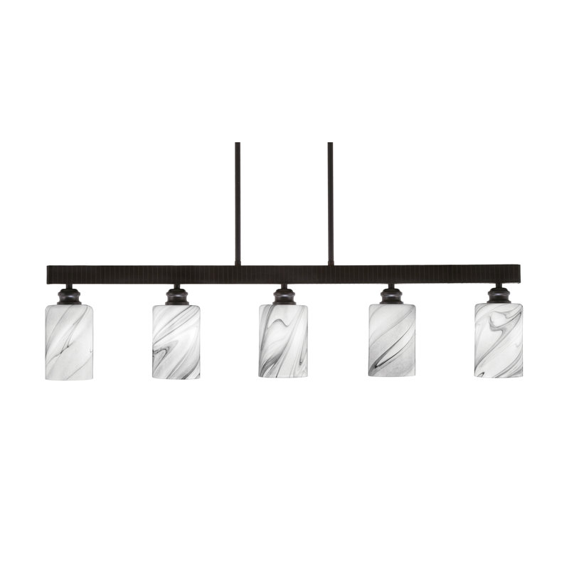 Barre d'éclairage à 5 lumières Edge avec verre de 4 po, Espresso