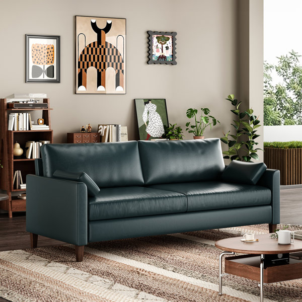 Faux Leather Sofa Couch, 44 Button Tufted Loveseat Sofa with Throw Pillows  and Lift-Up Storage 