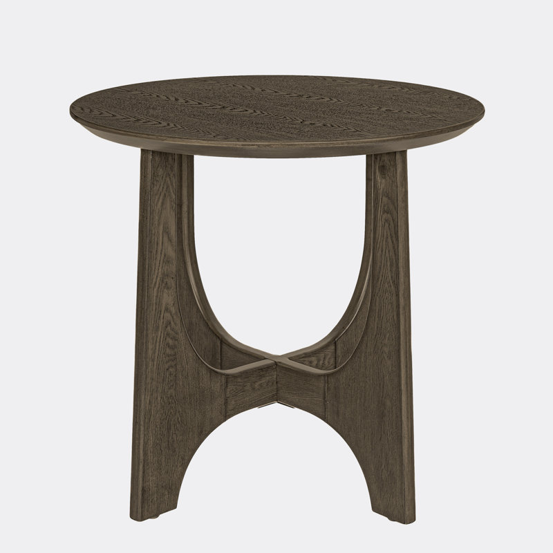 Round End Table, Wooden Side Table, Night Stand For Bedroom, Living Room ,Reception Room, Walnut