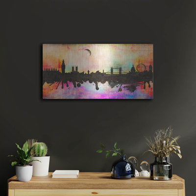 Art mural en métal Winston Porter «London 1» par Mark Ashkenazi