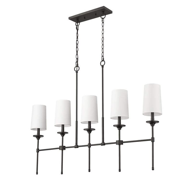 Hayse 5 - Light Dimmable Linear Chandelier, Matte Black
