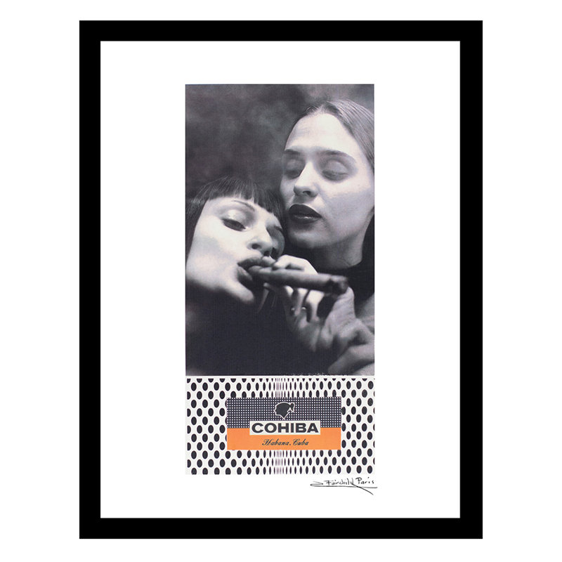 Les femmes et leur cigare - Cadre photo, impression sur panneau de fibres à densité moyenne