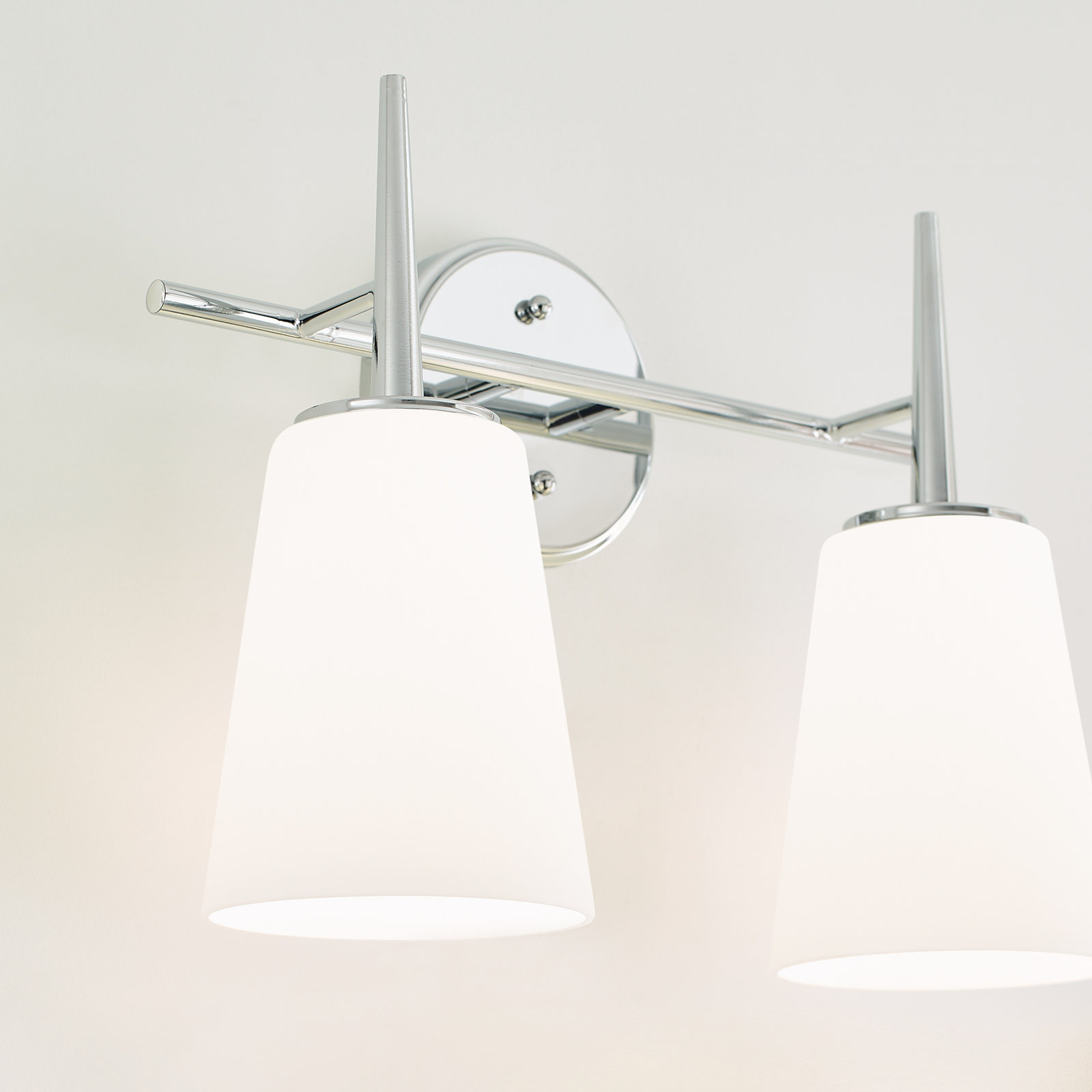 Erlandson 2 Light Dimmable Vanity Light, Chrome, 9.3W A19 Medium