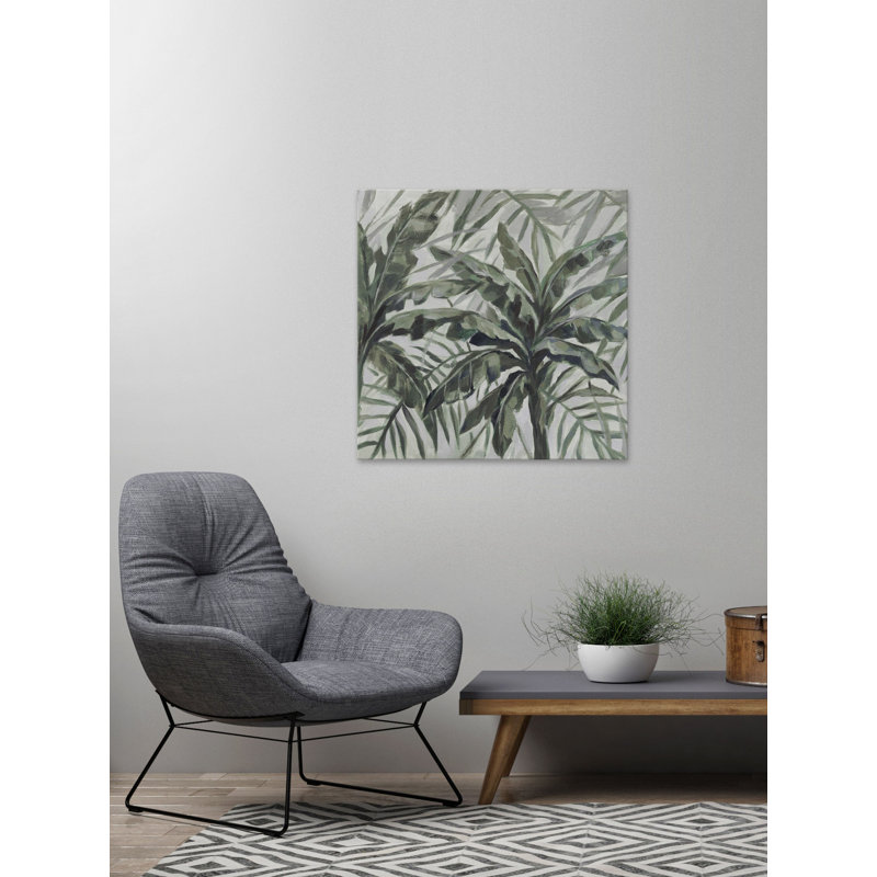 « green leaf i », reproduction sur toile tendue encadrée, H 12 po x l 12 po