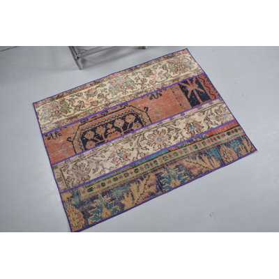 Tapis traditionnel turc traditionnel en patchwork de couleur verte - Idéal pour la décoration de tapis d'entrée 9258