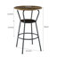 Ensemble de table de bar ronde et de tabouret avec tablette, tabouret rembourré avec dossier, idéal pour les petits espaces et les rassemblements confortables
