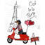 Art sur toile tendue de la galerie Trinx Fab Funky: Dachshund In Paris 191598D-1460760890