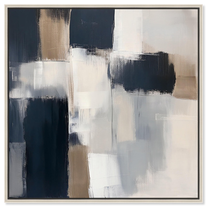 Toile «Blue Undertone II» par Art Remedy, H 13 po x l 13 po, Noir, Cadre flottant