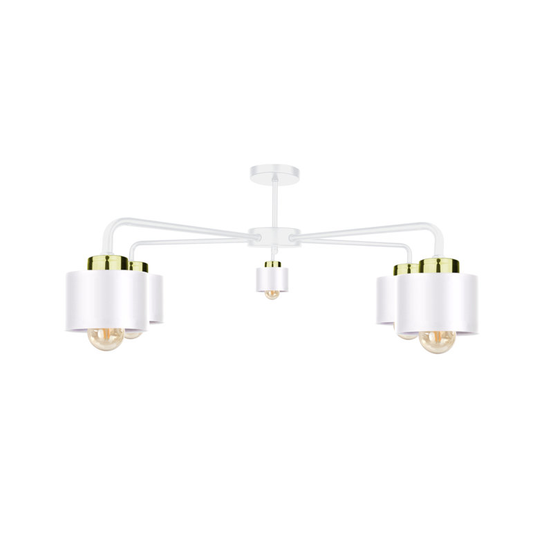 Joaquina Flush Mount, White/Gold, White