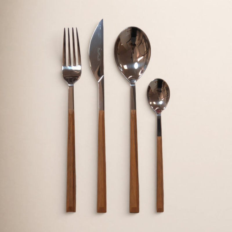 Sushi Queen 24 Piece Flatware Set, Service for 6, Mahogany