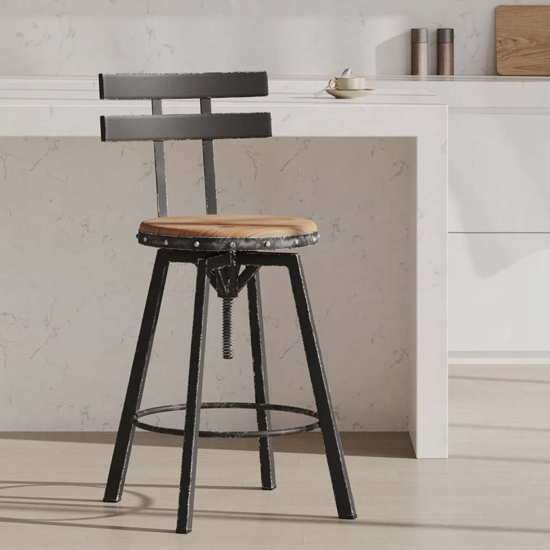 Bar Stools with Metal Legs,Back