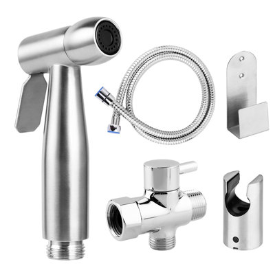 Handheld Bathroom Bidet Washer Solution Kit - Stainless Steel, No-leak, Diaper Wash Handheld, Feminine Hygiene, Cloth