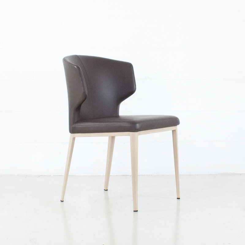 Chaise d'appoint rembourrée Belby, Brun, Brun clair
