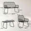 4 Piece Rattan Garden Furniture Set, Outdoor Patio Furniture with Loveseat, Armchairs and Coffee Table-87497158