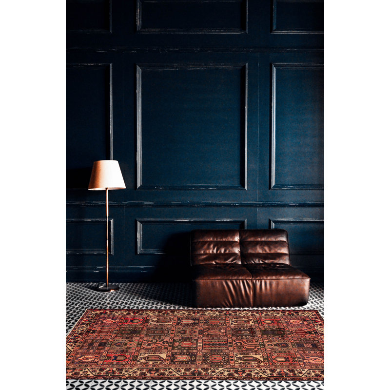 Tapis rouge rétro Kayseri 5 pi 5 po x 9 pi 8 po