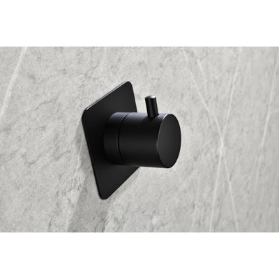 Adjustable Master Shower Volume Controller - 2.22 In. Height, Brass Valve, Corrosion Resistance, Rust Proof, Matt Black Body, 3.48 , Rust-,