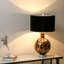 Bardhyle 72cm Living Room Table Lamp with Glass Base, Bedside Buffet Lamp with Velvet Shade