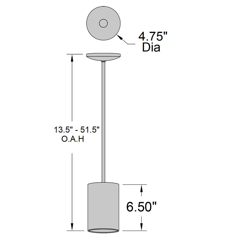 Luminaire suspendu cylindrique à 1 lumière Koretta, Noir mat