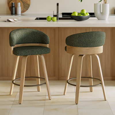 Tabouret de comptoir pivotant 26 po avec structure en bois