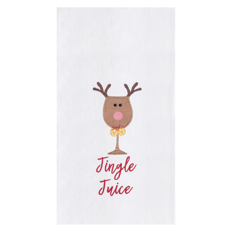 Torchon 100% coton brodé Jingle Juice