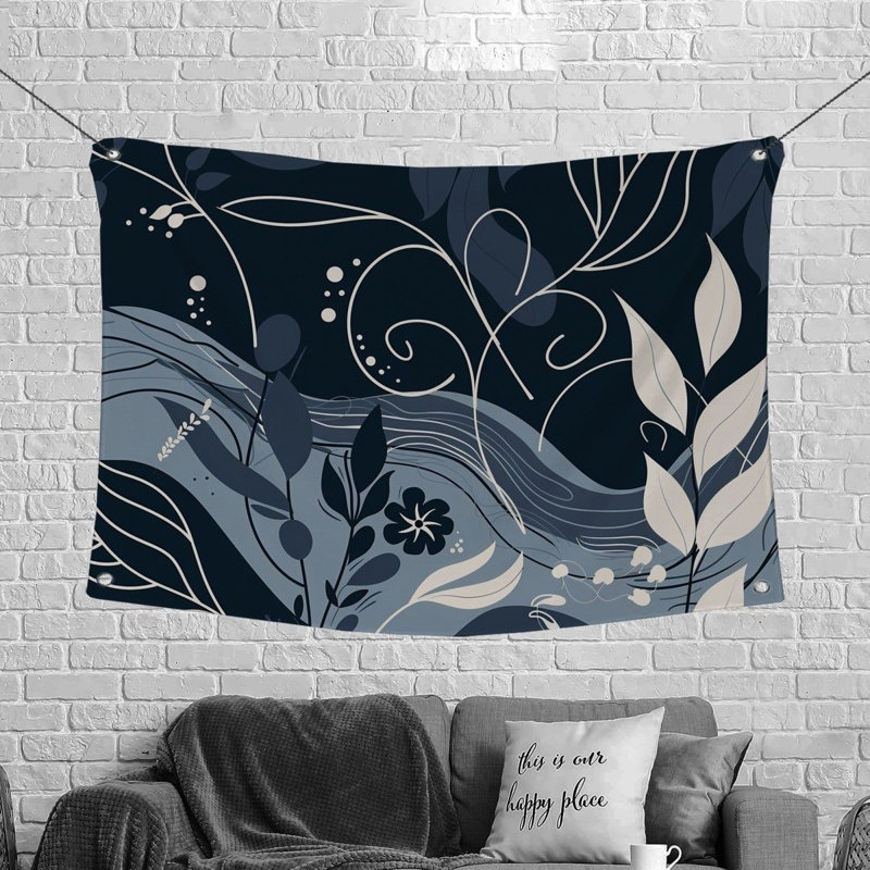 Tapisserie florale - Art mural_12379, H 88 po x l 104 po
