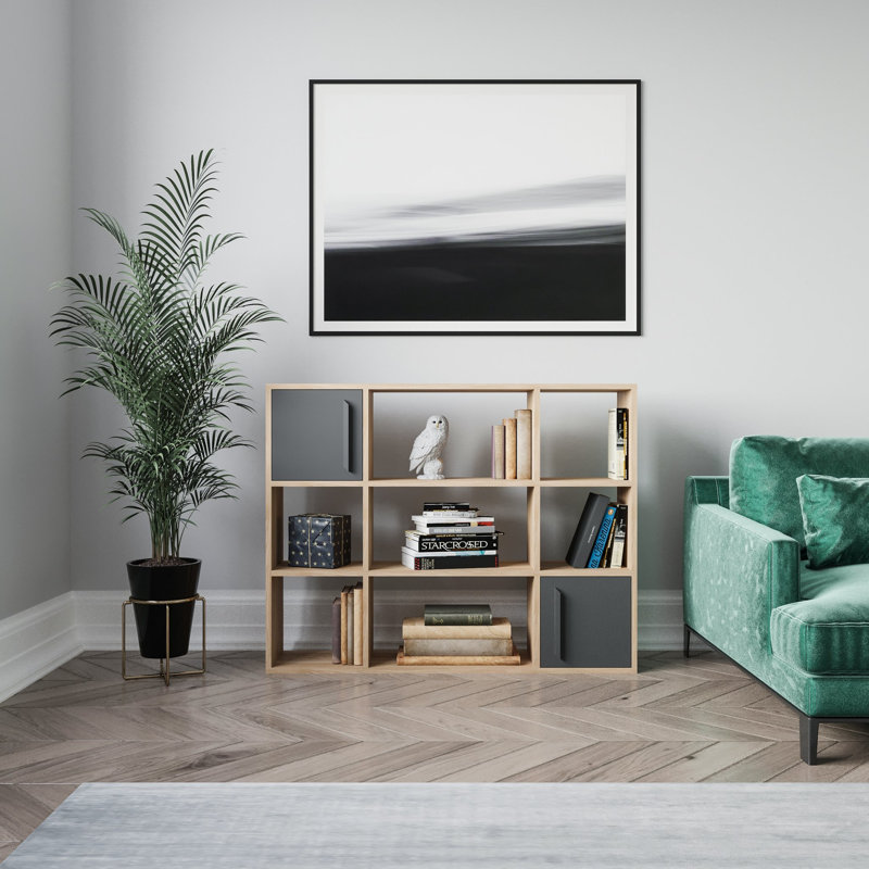Najiyyah Storage Bookcase, Oak/Anthracite