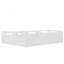 Lit plateforme double profil bas pleine grandeur avec garde-corps, aucun sommier requis, design minimaliste moderne en blanc-714020299-714020298